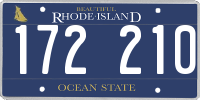 RI license plate 172210