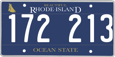 RI license plate 172213