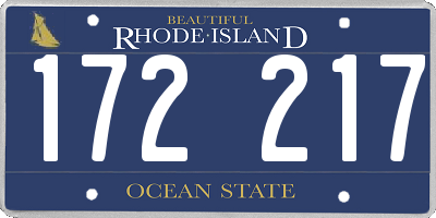 RI license plate 172217
