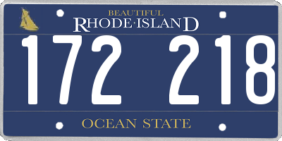 RI license plate 172218
