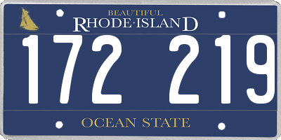 RI license plate 172219