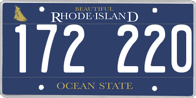 RI license plate 172220