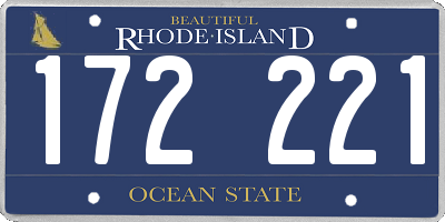 RI license plate 172221
