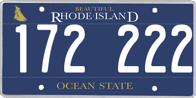 RI license plate 172222