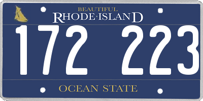 RI license plate 172223