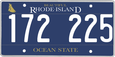 RI license plate 172225