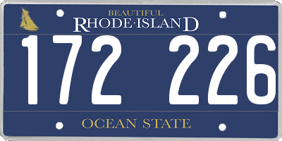 RI license plate 172226