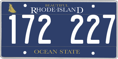 RI license plate 172227