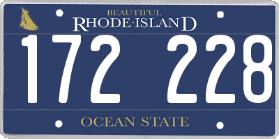 RI license plate 172228
