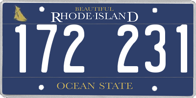 RI license plate 172231