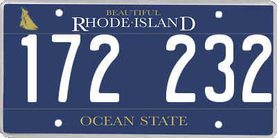 RI license plate 172232