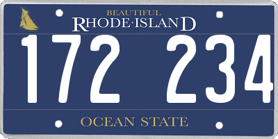RI license plate 172234