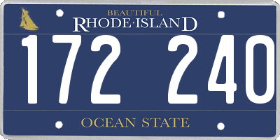 RI license plate 172240
