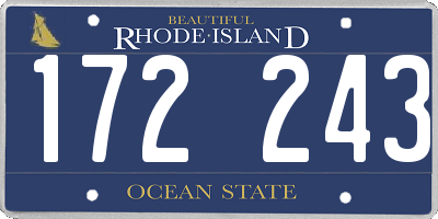RI license plate 172243