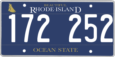 RI license plate 172252