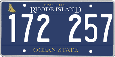 RI license plate 172257