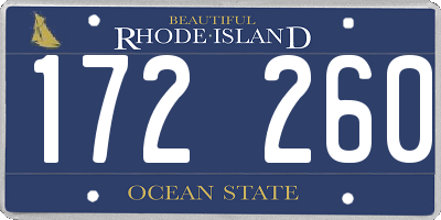 RI license plate 172260