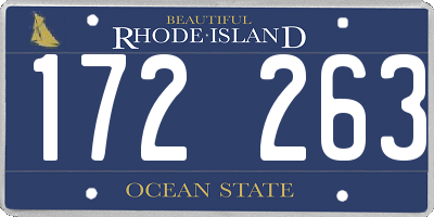 RI license plate 172263