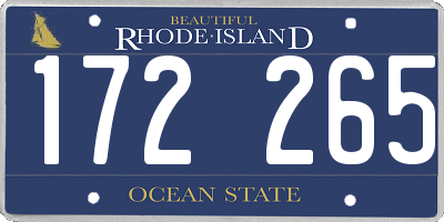 RI license plate 172265