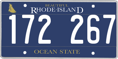 RI license plate 172267