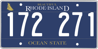 RI license plate 172271