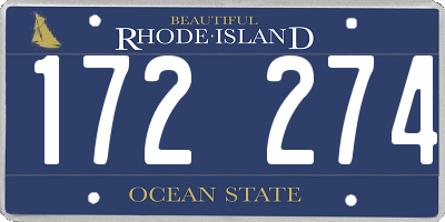 RI license plate 172274