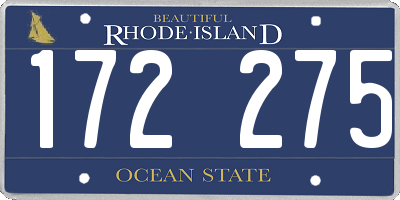 RI license plate 172275