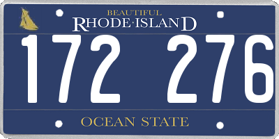 RI license plate 172276