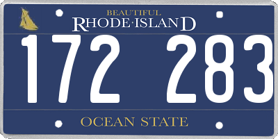 RI license plate 172283