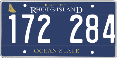 RI license plate 172284