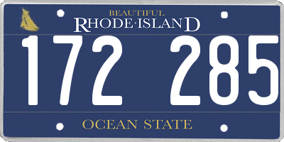 RI license plate 172285