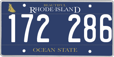 RI license plate 172286