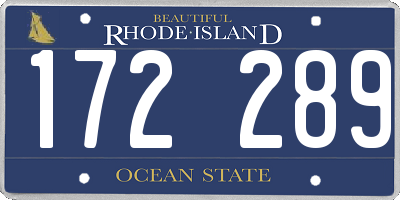 RI license plate 172289