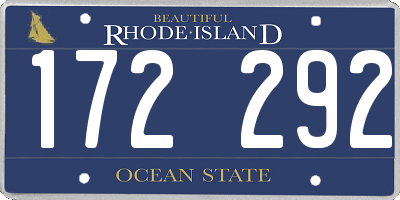 RI license plate 172292