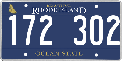 RI license plate 172302