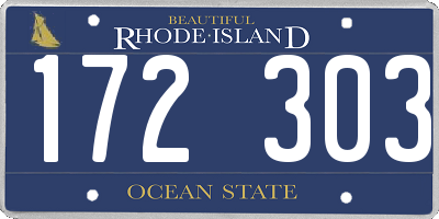 RI license plate 172303