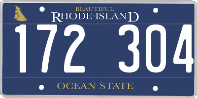 RI license plate 172304