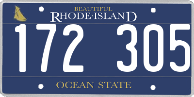 RI license plate 172305