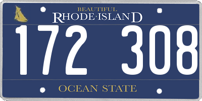 RI license plate 172308