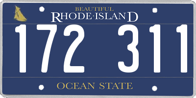 RI license plate 172311
