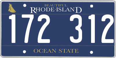RI license plate 172312