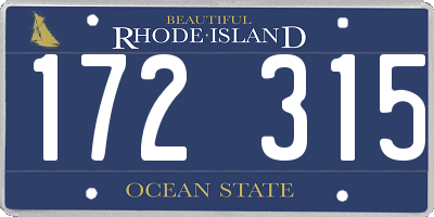 RI license plate 172315