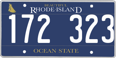 RI license plate 172323