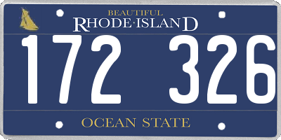 RI license plate 172326