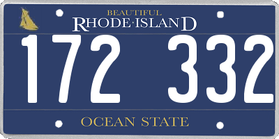 RI license plate 172332