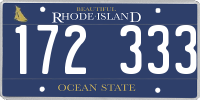 RI license plate 172333