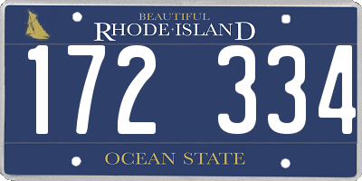 RI license plate 172334