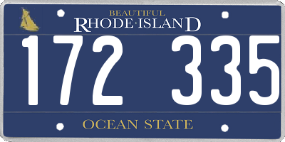 RI license plate 172335