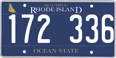 RI license plate 172336