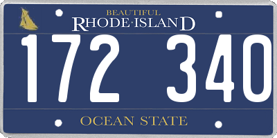 RI license plate 172340